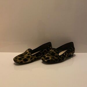 Leopard Print pony hair loafers with